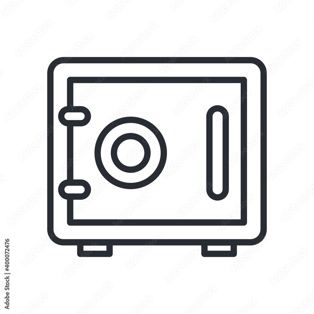 Safe icon in flat design style. Wealth protection, security symbol. Safe icon in flat design style. Wealth protection, security symbol.