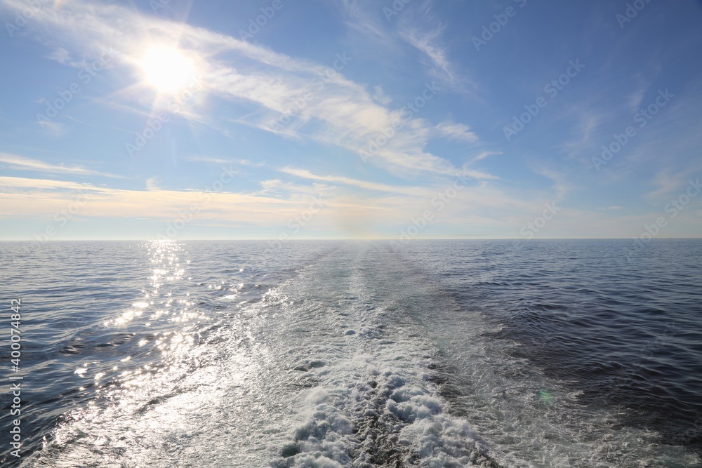 Ship's wake on Baltic Sea