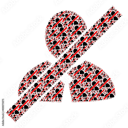 Recursion composition of blacklisted clerk. Flat vector blacklisted clerk collage is created of random itself blacklisted clerk pictograms.