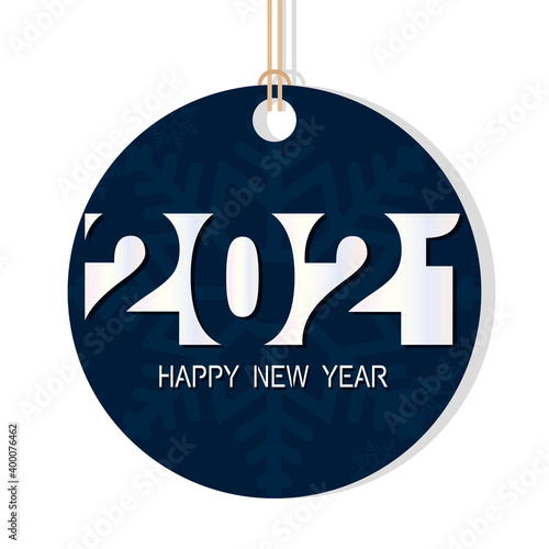 Label of happy new year 2021 - Vector illustration