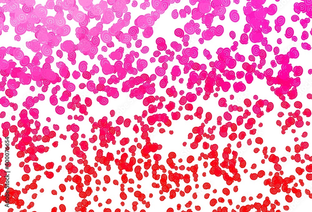 Obraz premium Light Purple, Pink vector pattern with curved circles.