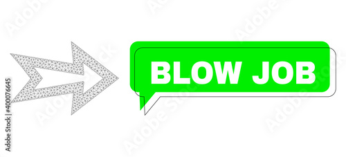 Quadro em tela Misplaced Blow Job green chat cloud and arrow right mesh composition