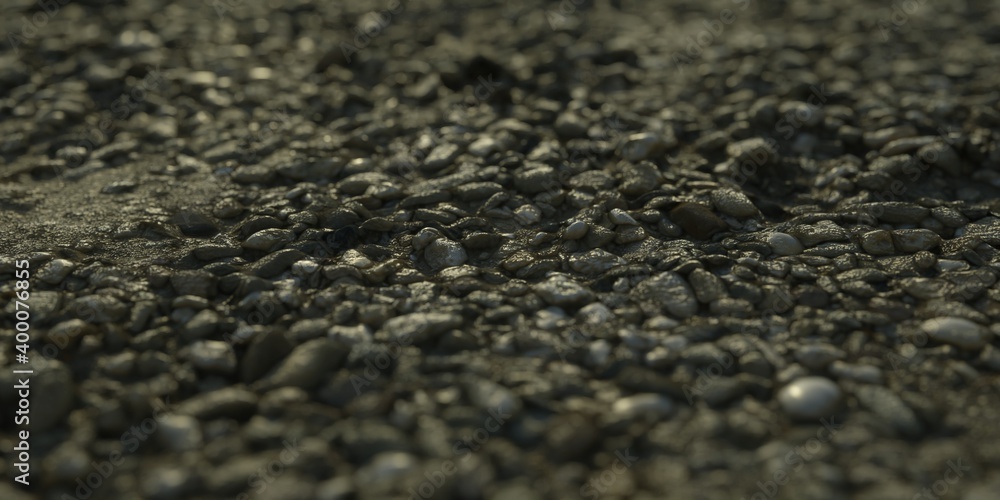 Pebbles beach tilt shift blur