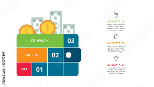 Creative concept for infographic with 3 steps, options, parts or processes. Business data visualization