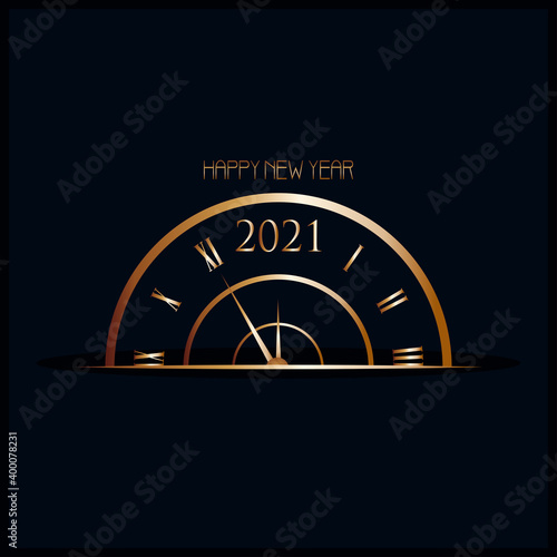 Greeting card of new year 2021 - Vector illustration