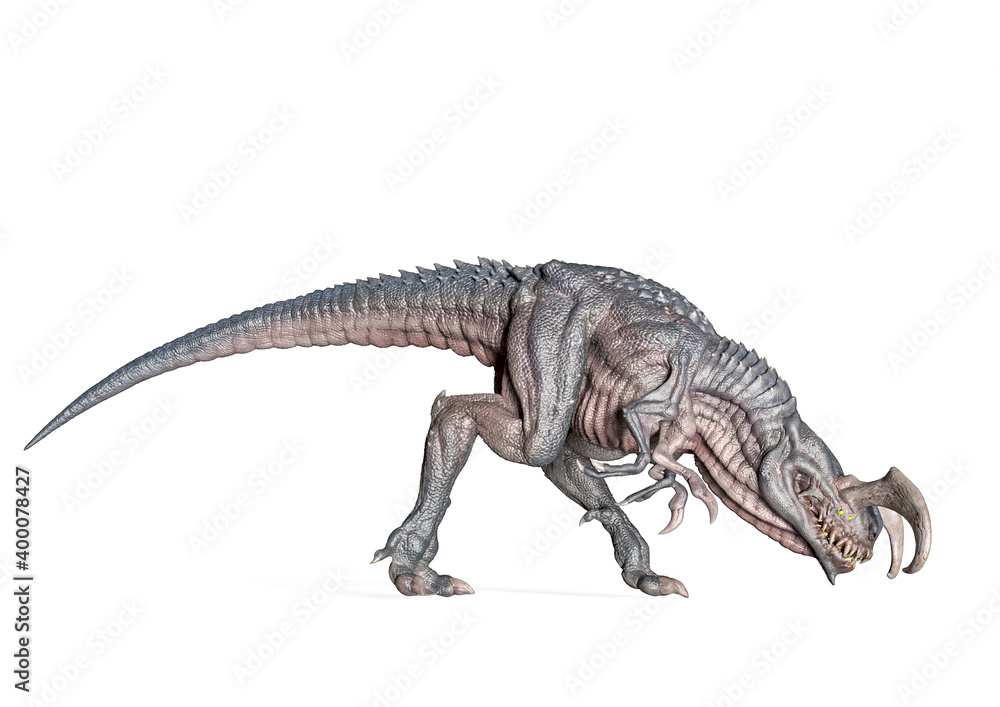 alien dinosaurs is searching in white background alien dinosaurs is searching in white background