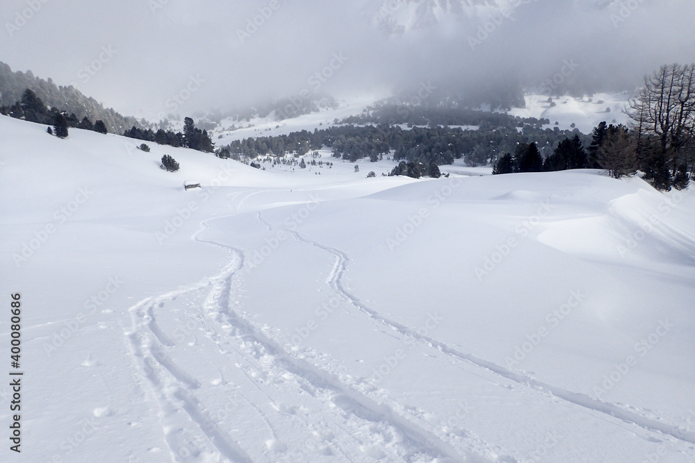 winter landscape, Lareccio canals and Colombe pass winter landscape, Lareccio canals and Colombe pass