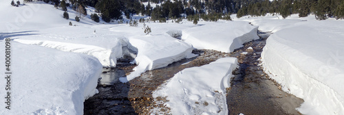 winter landscape, Lareccio canals and Colombe pass photo