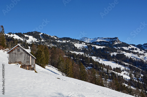 Winterlandschaft auf dem Vorder Oberberg ob Illgau, Kanton Schwyz