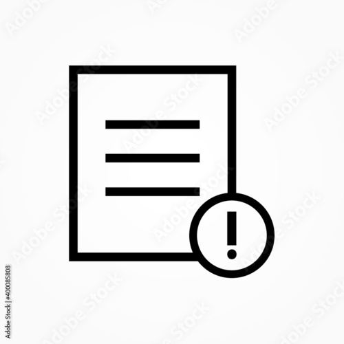document warning information icon 