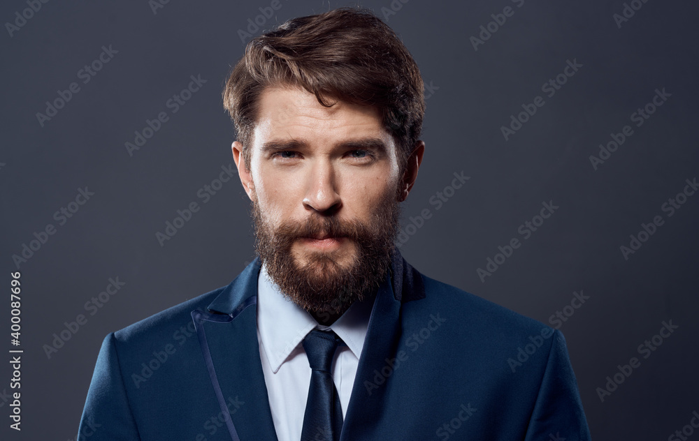Business man in suit with tie self-confidence professional close-up Business man in suit with tie self-confidence professional close-up