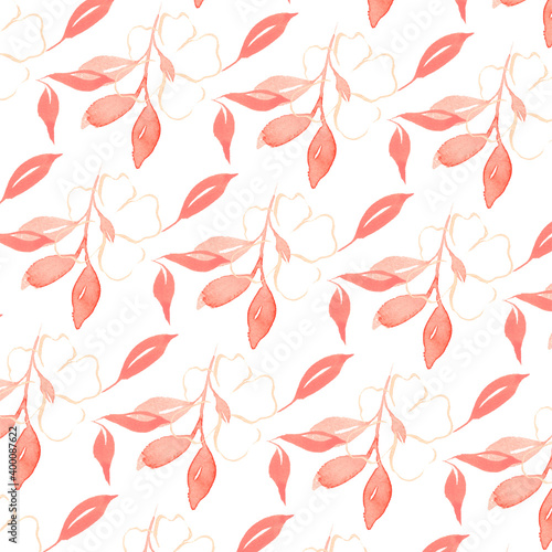 leaf and flower blossom watercolor collection 