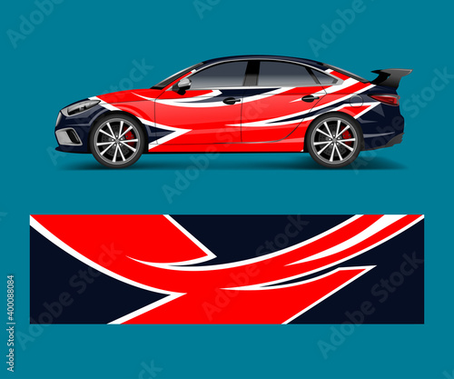 Car decal graphic vector wrap vinyl sticker. Graphic abstract wave shape designs for branding, race and drift car template design vector