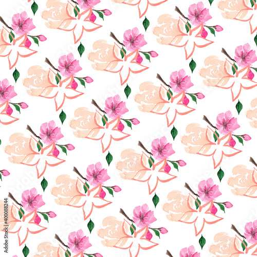 leaf and flower blossom watercolor collection 