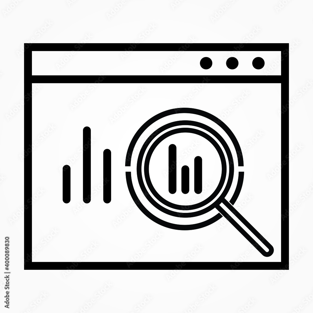 Statistical Data search to Analysis chart diagram flow graph graphic Icon Statistical Data search to Analysis chart diagram flow graph graphic Icon