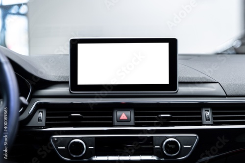 Obraz na płótnie Car navigation and multimedia screen with copy space. w salonie