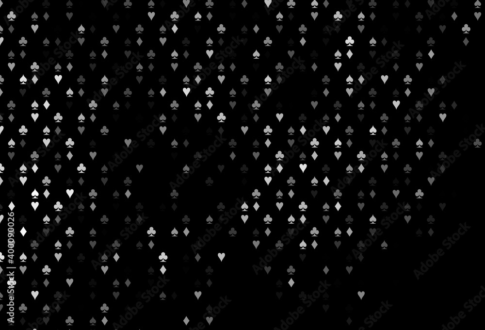Dark Silver, Gray vector template with poker symbols. Dark Silver, Gray vector template with poker symbols.