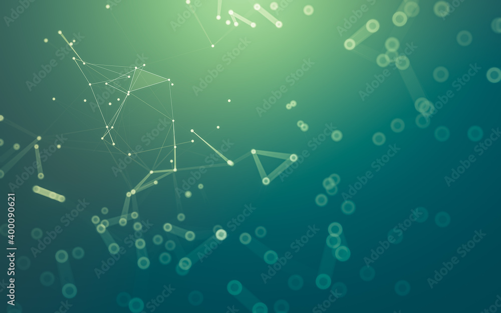 Abstract background. Molecules technology with polygonal shapes, connecting dots and lines. Connection structure. Big data visualization. Abstract background. Molecules technology with polygonal shapes, connecting dots and lines. Connection structure. Big data visualization.
