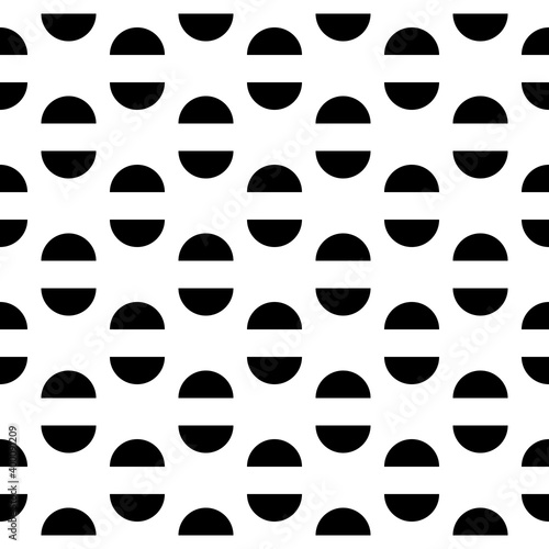 Semicircles seamless pattern. Geometrical background. Ethnic ornament. Folk wallpaper. Tribal motif. Semicircle shapes backdrop. Digital paper, textile print, abstract illustration. Geometric vector.