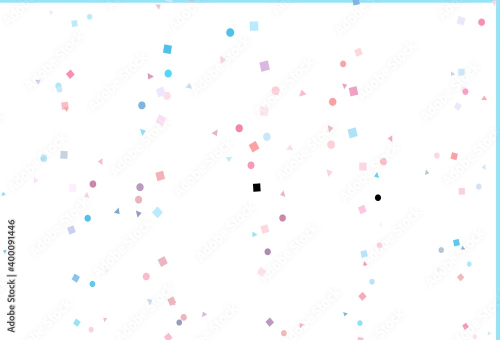 Light Blue, Red vector background with triangles, circles, cubes.