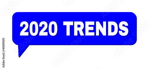Chat 2020 TRENDS Colored Cloud Frame. 2020 TRENDS phrase is located inside colored cloud with shadow. Vector quote caption inside chat frame.