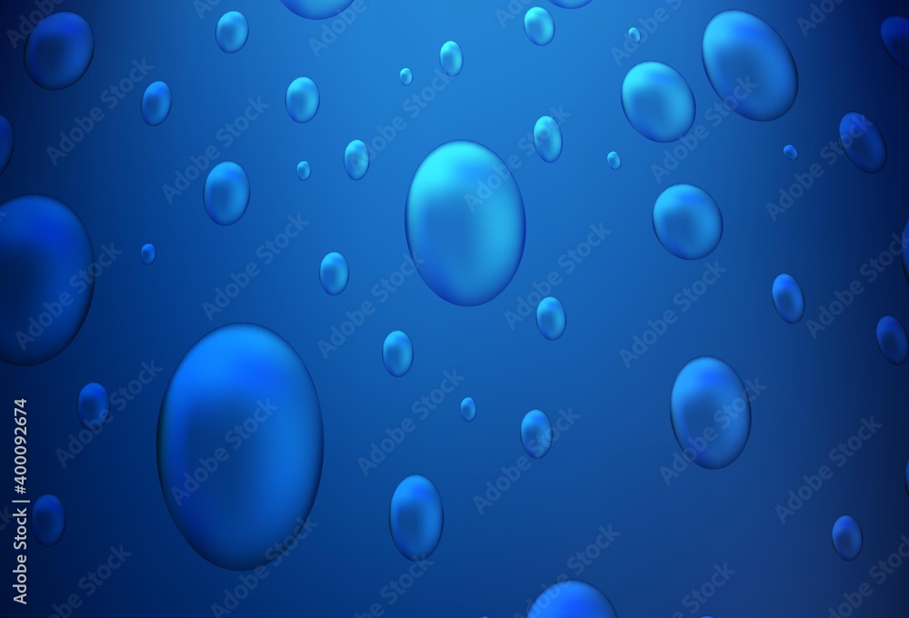 Dark BLUE vector template with circles. Abstract illustration with colored bubbles in nature style. Beautiful design for your business natural advert.