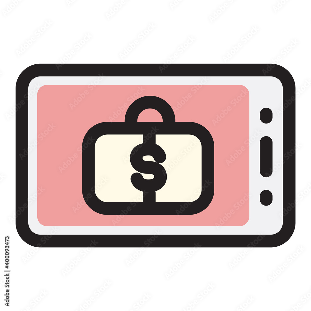 Finance Portfolio Briefcase Analytic Mobile Flat Icon Isolated On White Background Finance Portfolio Briefcase Analytic Mobile Flat Icon Isolated On White Background