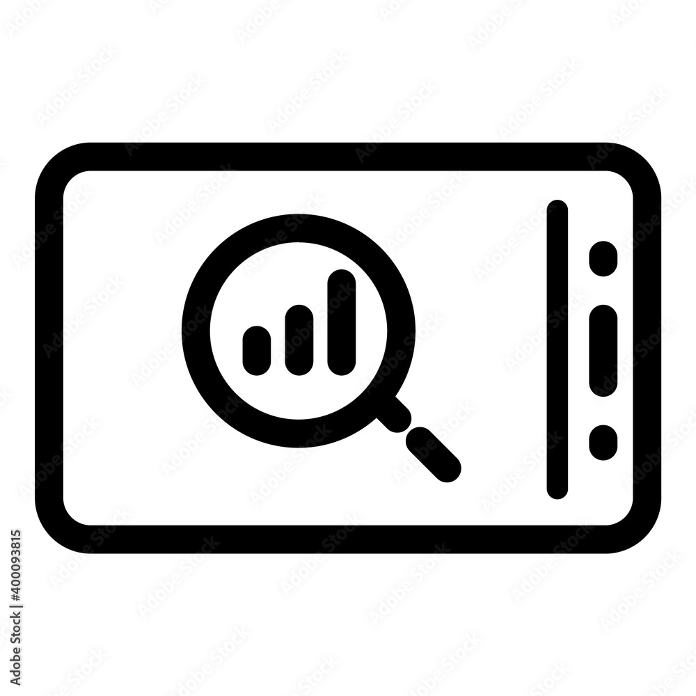 Finance Chart Zoom Search Mobile Flat Icon Isolated On White Background Finance Chart Zoom Search Mobile Flat Icon Isolated On White Background