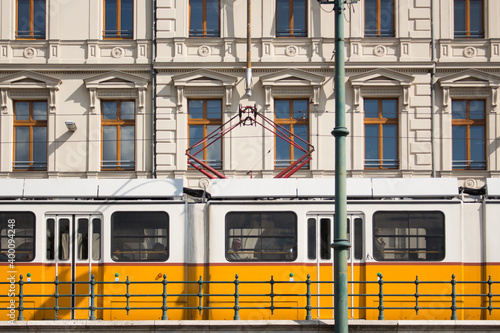 Yellow European train car