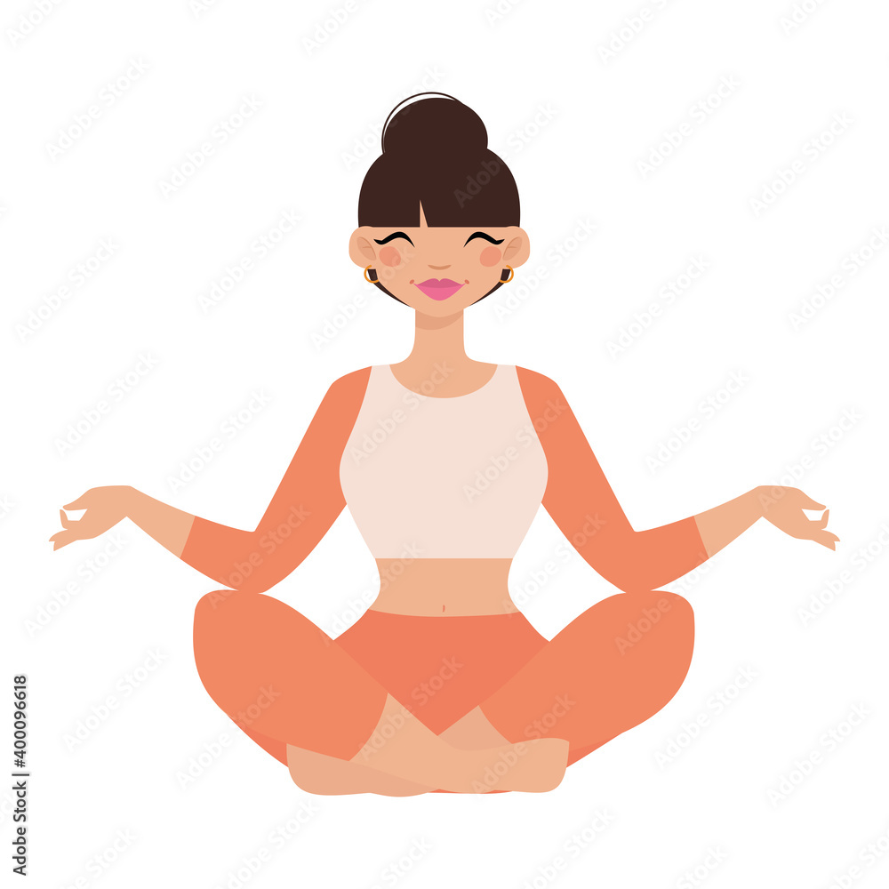 Isolated girl black head hygge style icon - Vector Isolated girl black head hygge style icon - Vector