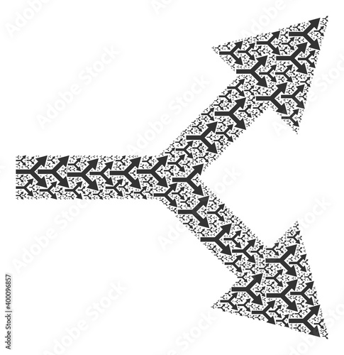 Recursive composition for bifurcation arrow right. Flat vector bifurcation arrow right composition is composed from scattered itself bifurcation arrow right items.