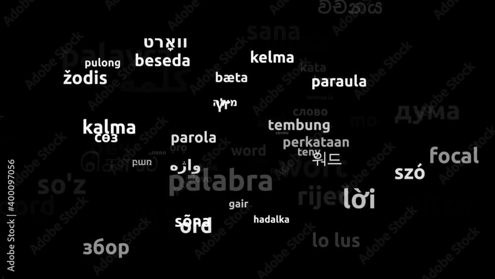 Word Translated in 75 Worldwide Languages Endless Looping 3d Zooming Wordcloud Mask Word Translated in 75 Worldwide Languages Endless Looping 3d Zooming Wordcloud Mask