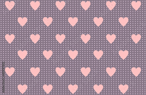 Pink seamless pattern Valentine's Day with hearts, art, cute card, concept of love, decoration, romantic, isolated, nice design, vector illustration