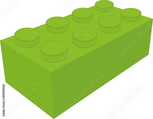 Vector emoticon illustration of a toy block
