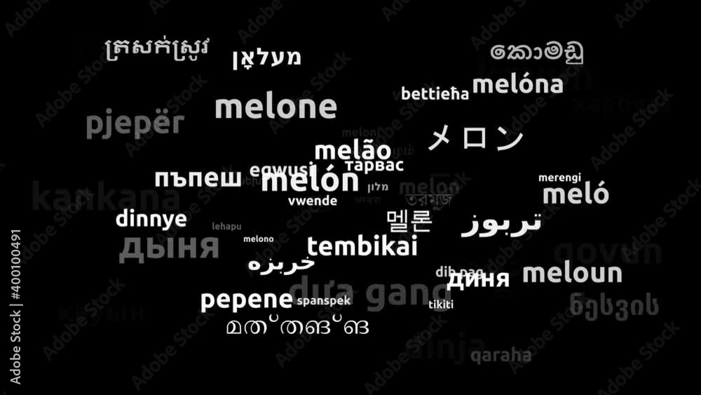 Melon Translated in 60 Worldwide Languages Endless Looping 3d Zooming Wordcloud Mask Melon Translated in 60 Worldwide Languages Endless Looping 3d Zooming Wordcloud Mask