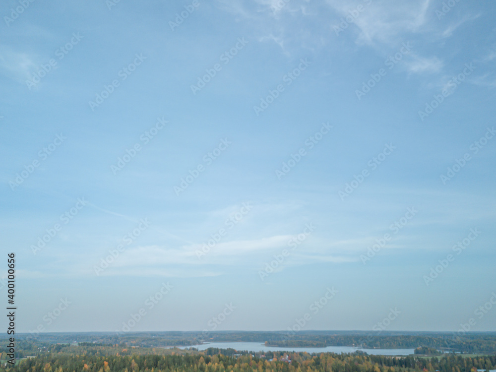 Natural background blue sky with light haze of clouds