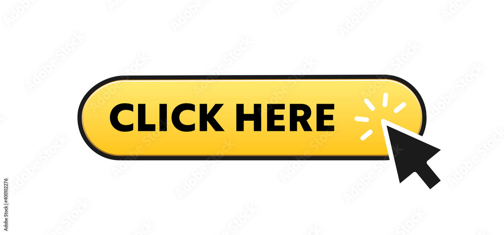 Click here button with arrow pointer icon. Click here button with arrow pointer icon.