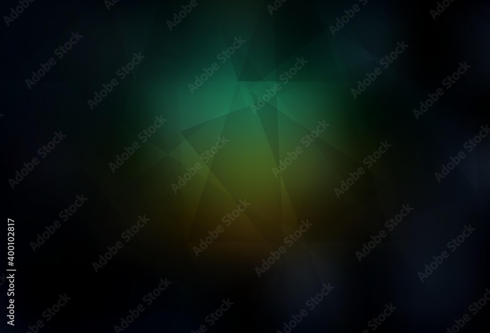 Fototapeta premium Dark Blue, Green vector low poly background.