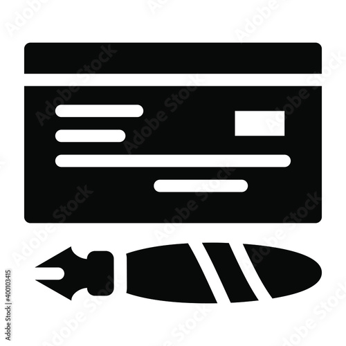 
Checkbook in glyph editable trendy icon 
