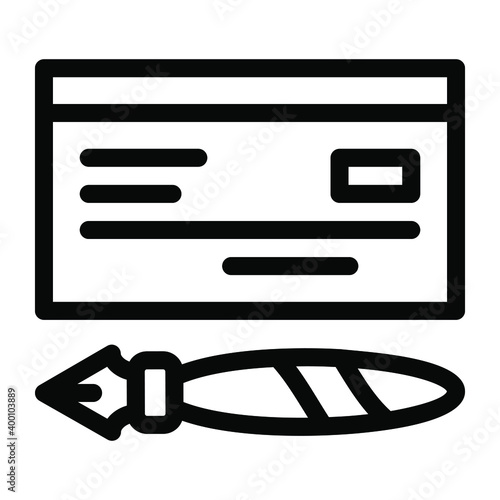 
Checkbook in glyph editable trendy icon 
