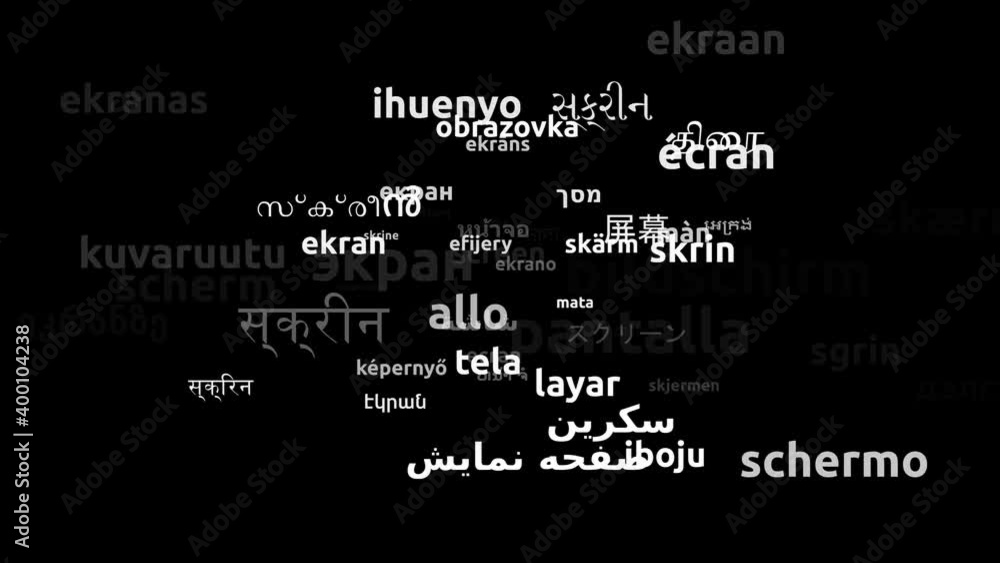 Screen Translated in 59 Worldwide Languages Endless Looping 3d Zooming Wordcloud Mask Screen Translated in 59 Worldwide Languages Endless Looping 3d Zooming Wordcloud Mask