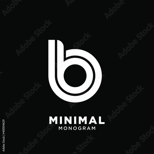minimal initial letter b bb simple vector design isolated background