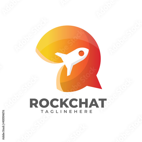 rocket chat logo design template