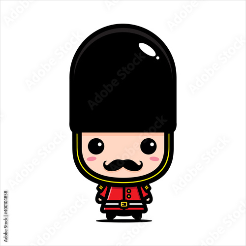 cute england guard character vector design