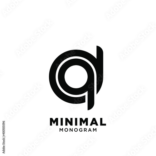 minimal initial letter dq simple vector design isolated background photo