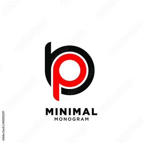 Konstfotografi minimal initial letter bp pb simple vector design isolated background