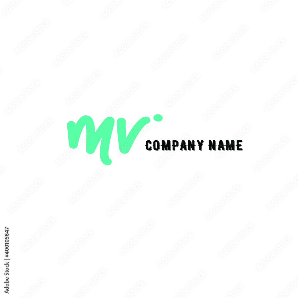 MV initial handwriting monogram name