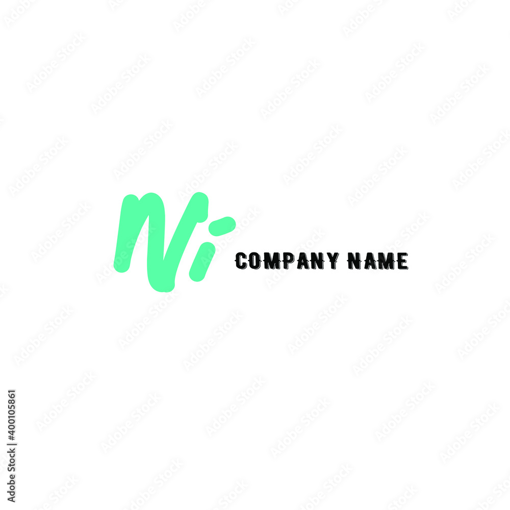 NI initial handwriting monogram name NI initial handwriting monogram name