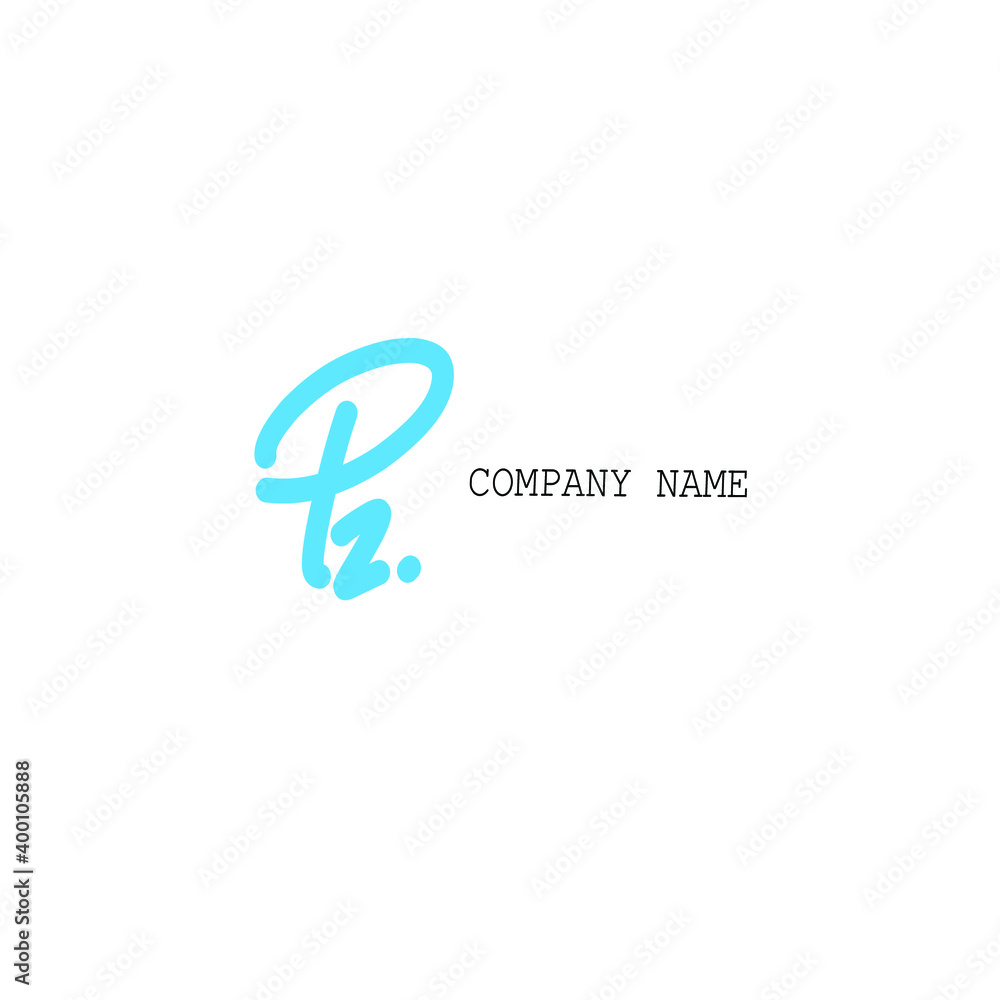 PZ initial handwriting monogram name PZ initial handwriting monogram name