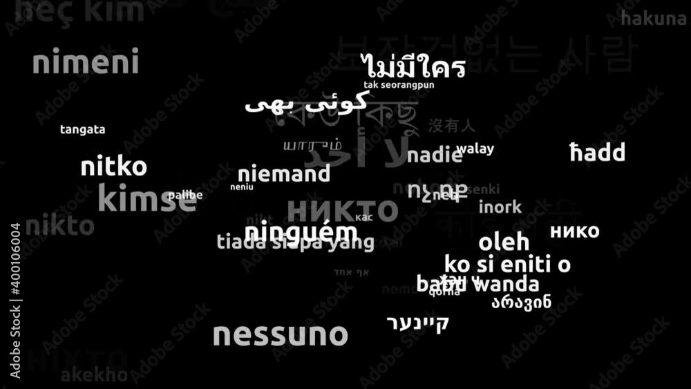 Nobody Translated in 56 Worldwide Languages Endless Looping 3d Zooming Wordcloud Mask Nobody Translated in 56 Worldwide Languages Endless Looping 3d Zooming Wordcloud Mask